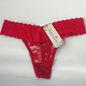 Elegant Red Lace Thong Panty
